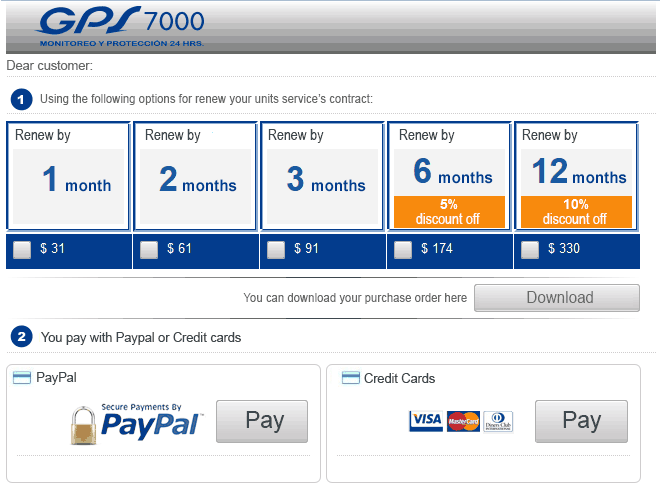 Wialon Notify and Payment Portal Service by GPS7000