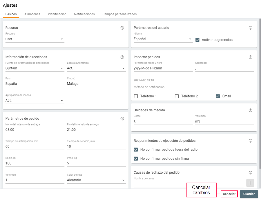 The Save and Cancel buttons