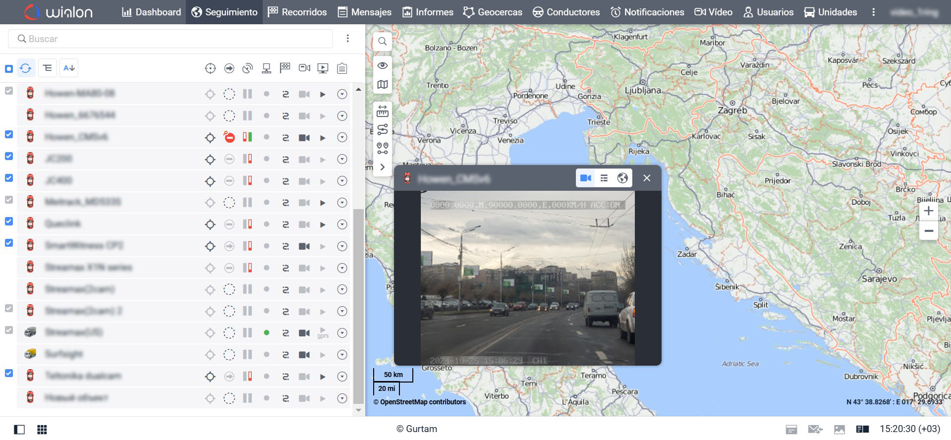 es watching live streams on the monitoring tab