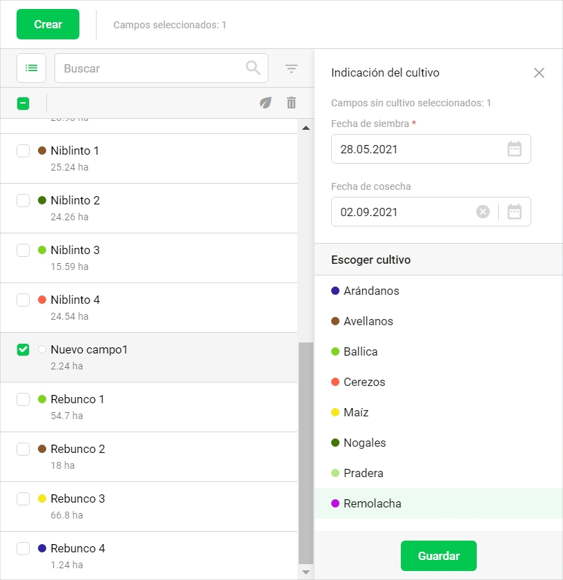 Especificar un cultivo rápidamente