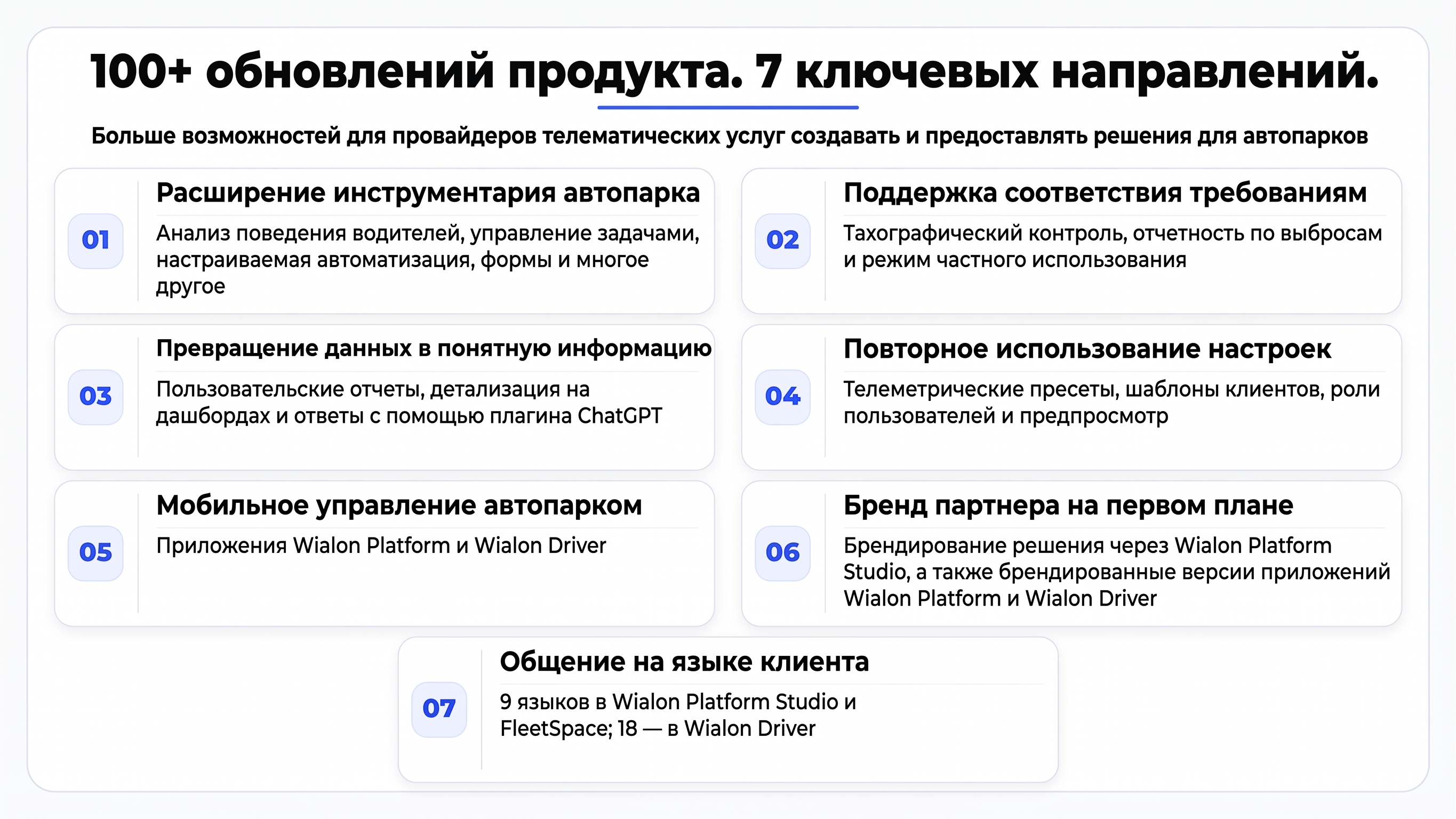 Wialon 7 Направлений