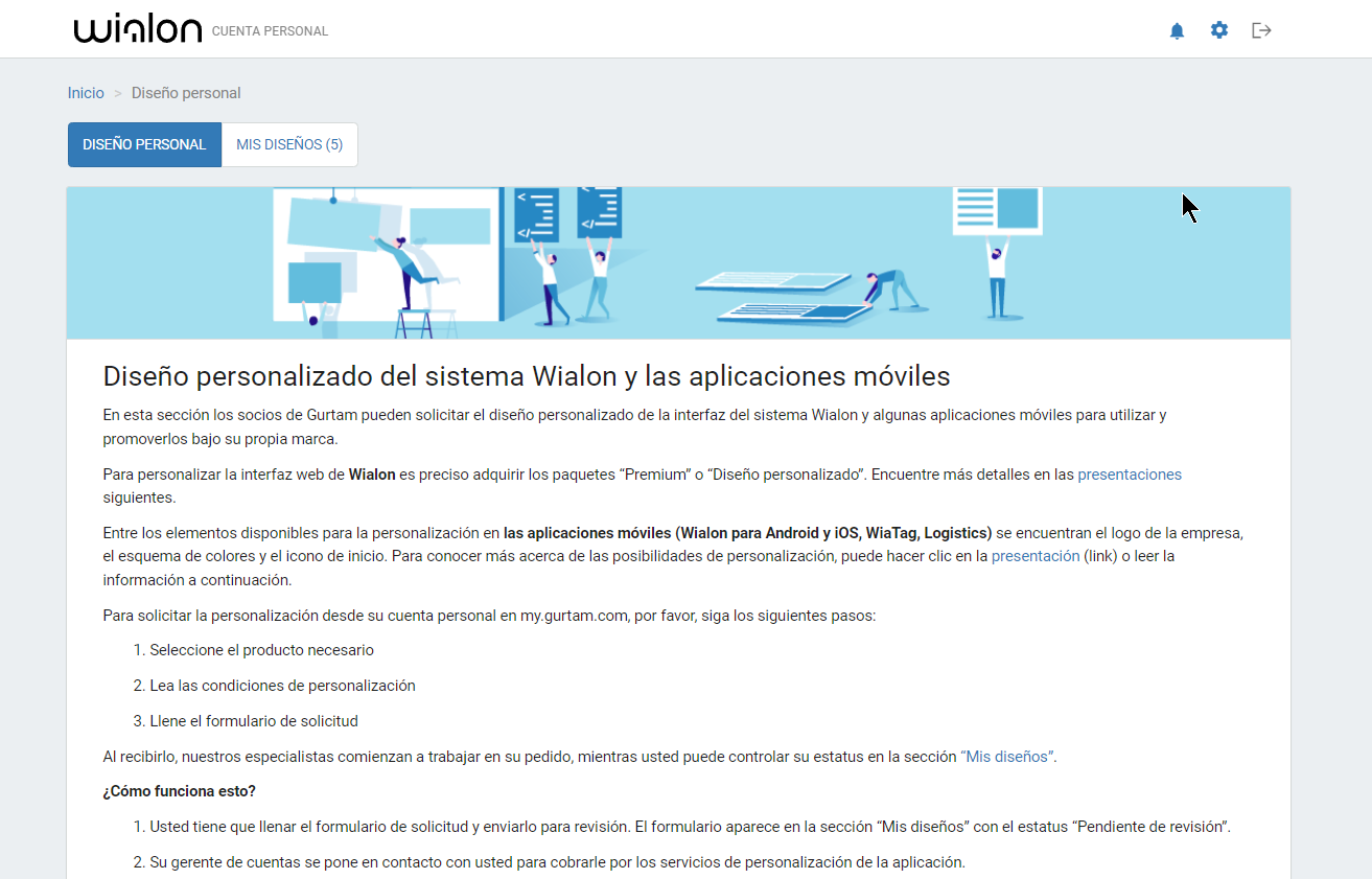 my.wialon.com — diseño personal