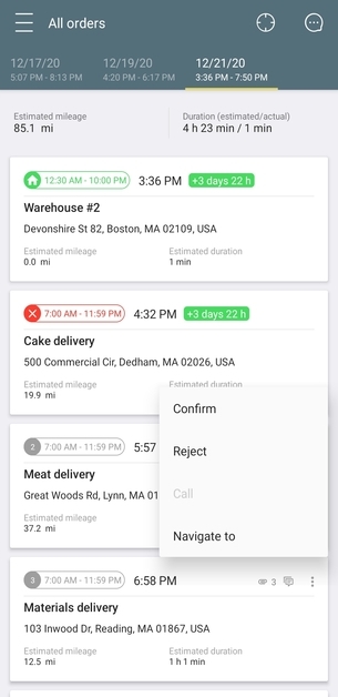 Logistics and fleet delivery: mobile app for drivers and couriers