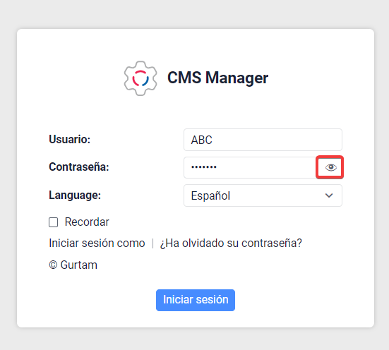 Posibilidad de ver la contraseña introducida