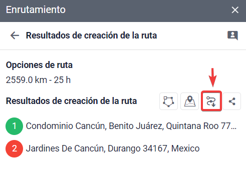 Exportación de rutas en el formato KML