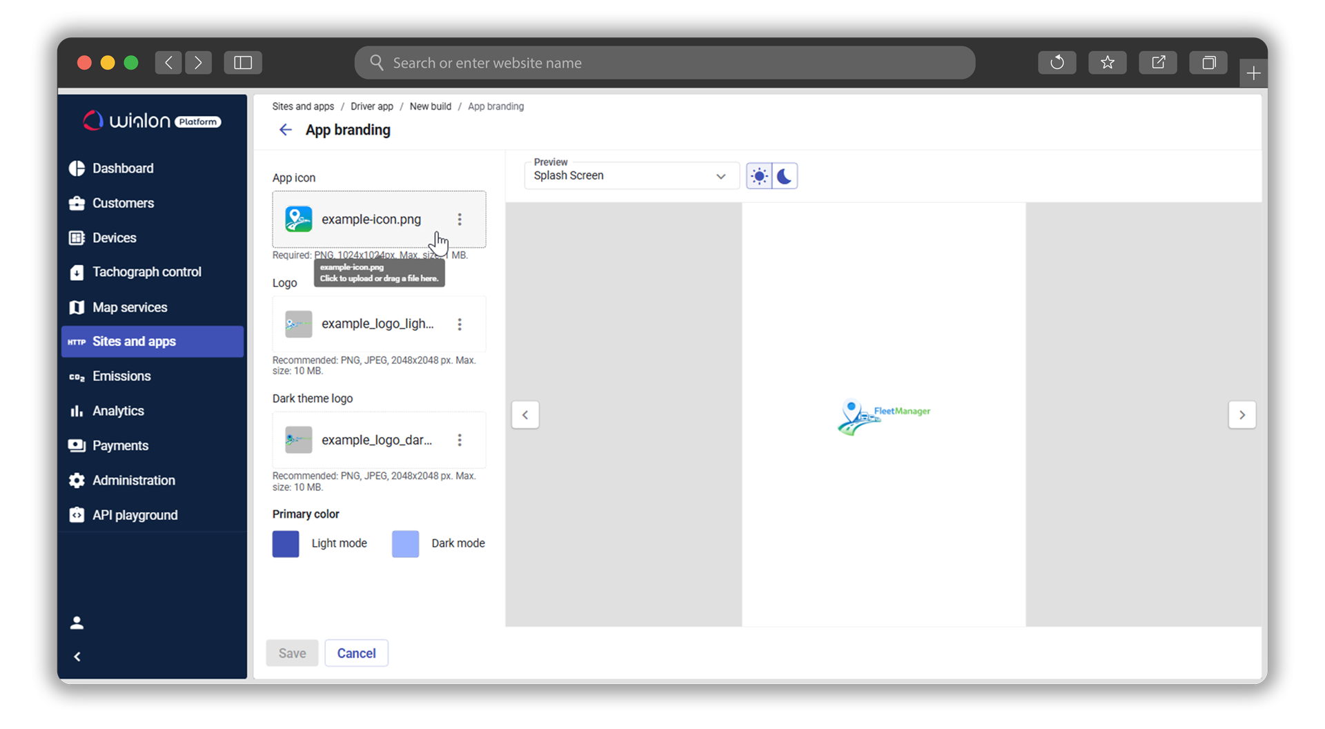 Driver App Branding in Wialon Platform