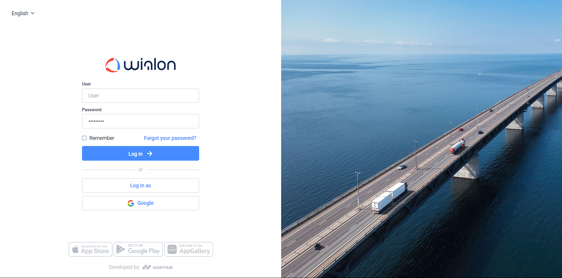Updated Wialon login page