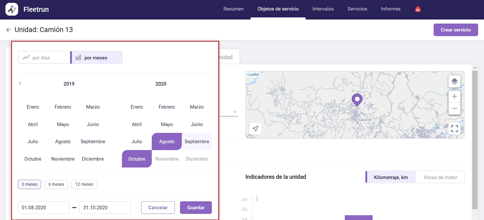 Unit info in Fleetrun
