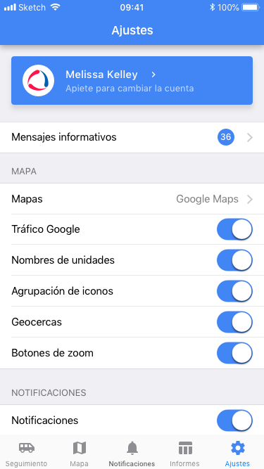 Funcionalidad de Wialon app