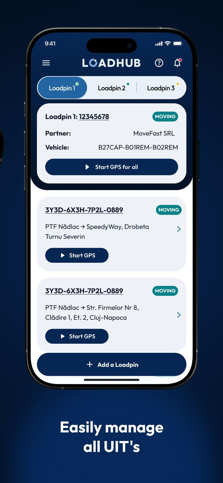 loadhub-e-transport-platform screenshot