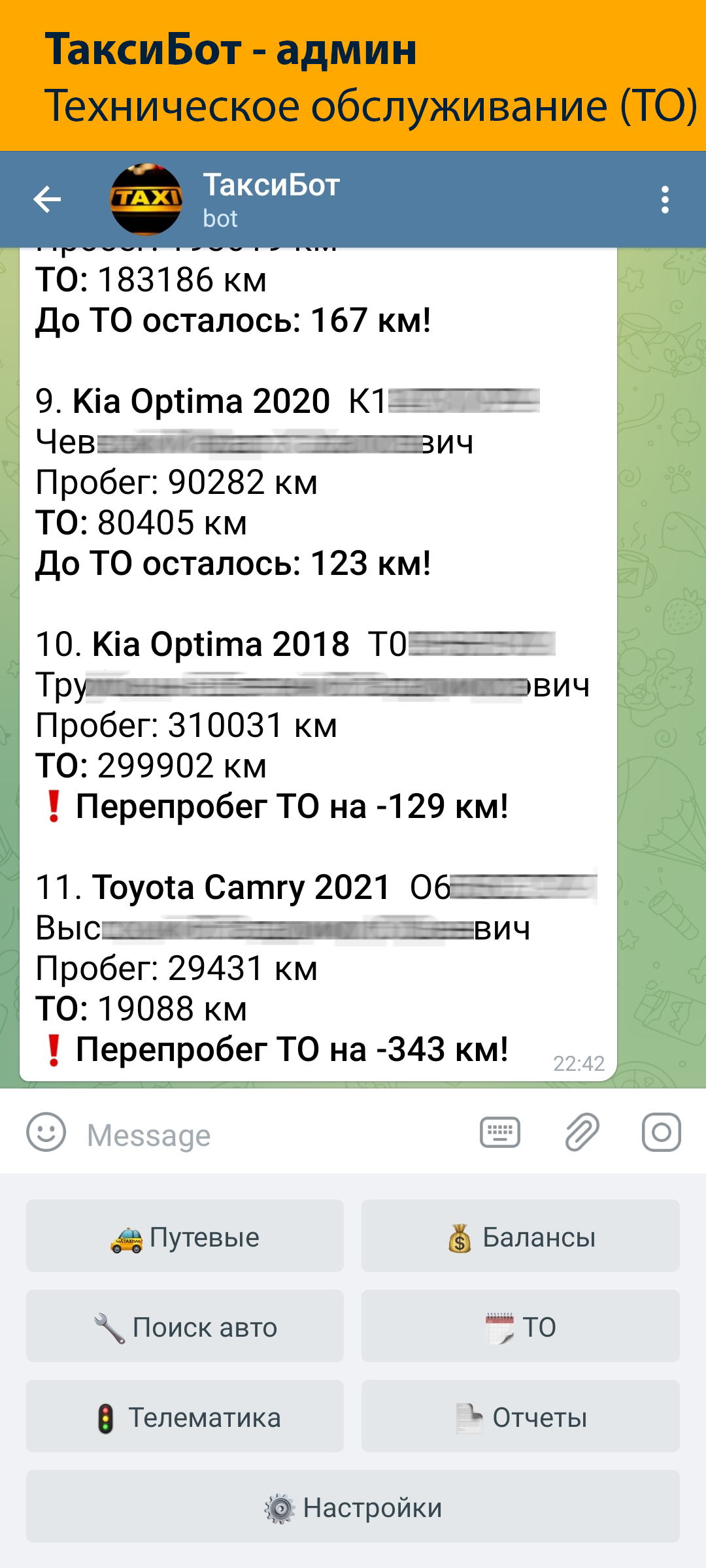 Бот в Telegram для управления таксопарком «ТаксиБот» | Wialon Маркетплейс