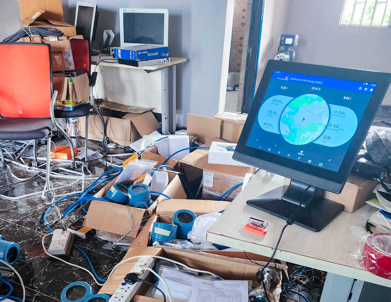 ActiveGuard is setting up the displays and other devices before mounting them on the fleet owner’s boats