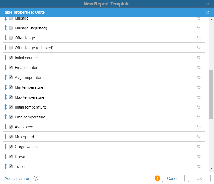 New columns for the reports by geofence
