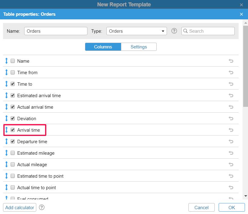 New column in the Orders report