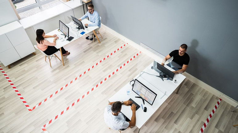 Garder la distanciation sociale au bureau