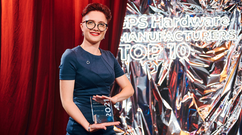 Kseniya Dolia at the GPS Hardware Manufacurers TOP 10 awards