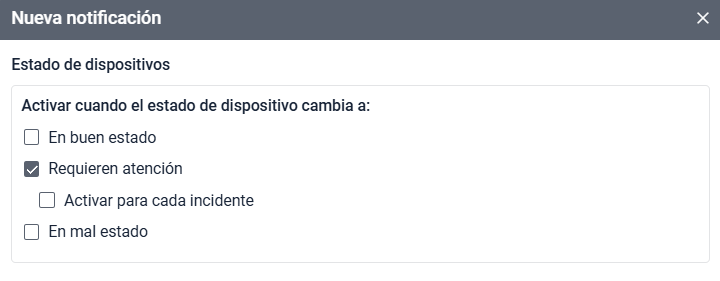 health check notifications es